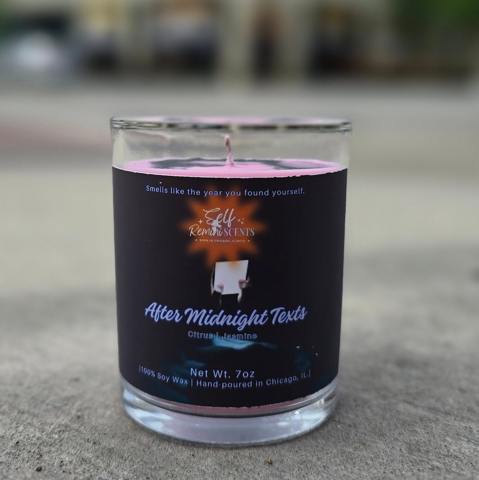 After Midnight Texts Candle